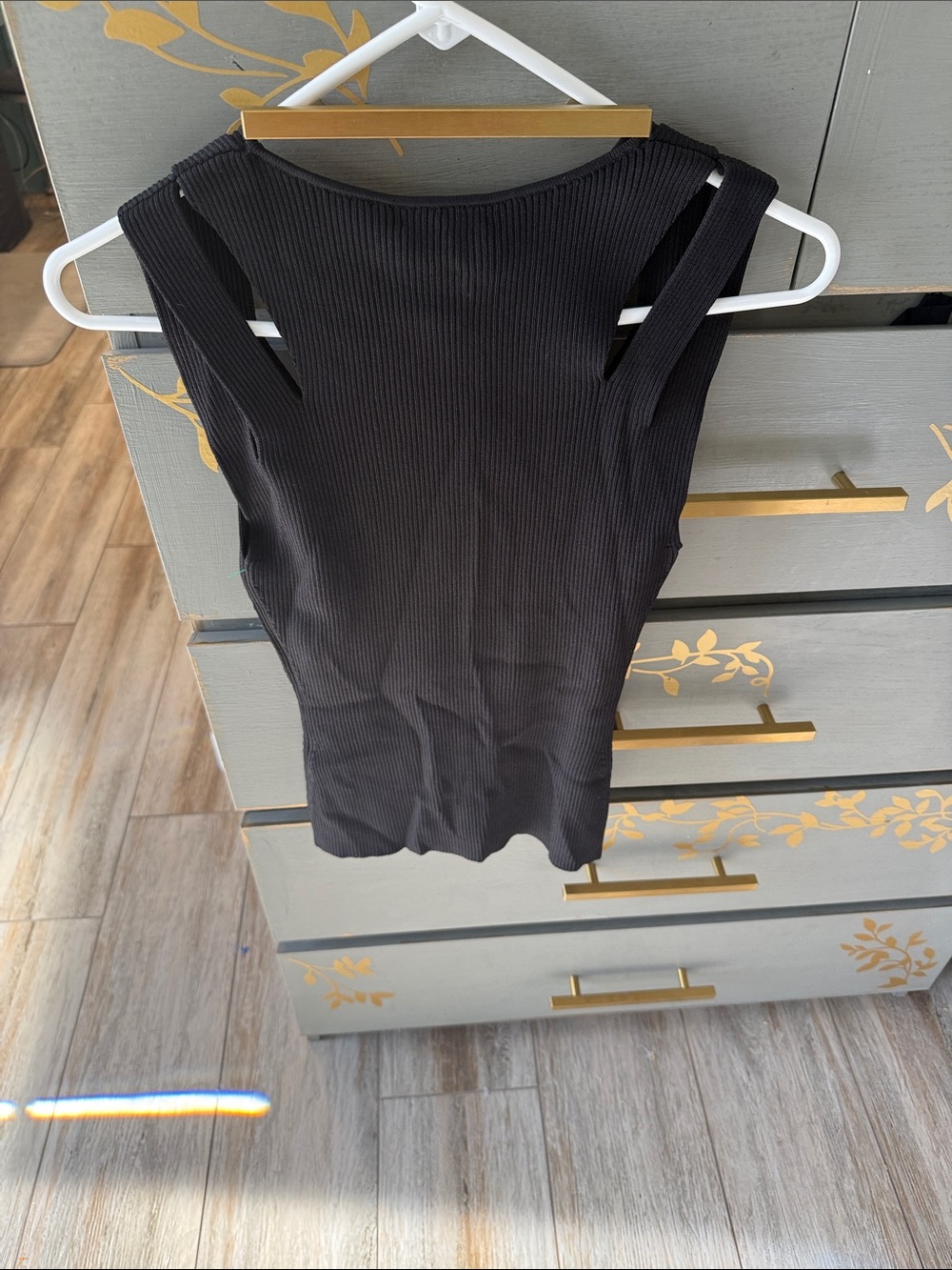 Reiss Black Ribbed Fitted Tank - Picture 4 of 6